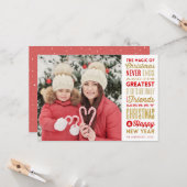 KERSTMAGIE | Vakantie typografie fotokaart Kaart (Voorkant / Achterkant in situ)