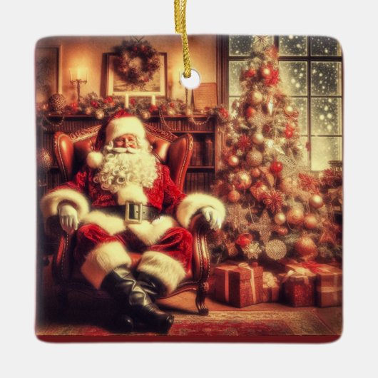 Kerstmagie Vintage Sinterklaas Ornament (Voorkant)