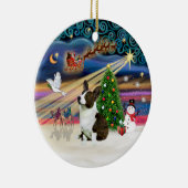 Kerstmagie - Welsh Corgi (Cardigan) Keramisch Ornament (Rechts)