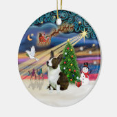 Kerstmagie - Welsh Corgi (Cardigan) Keramisch Ornament (Links)