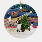 Kerstmagie - Welsh Corgi (Cardigan) Keramisch Ornament (Achterkant)