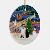 Kerstmagie - Welsh Corgi (driekleurig) Keramisch Ornament (Rechts)