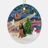 Kerstmagie - Welsh Terrier Keramisch Ornament (Links)