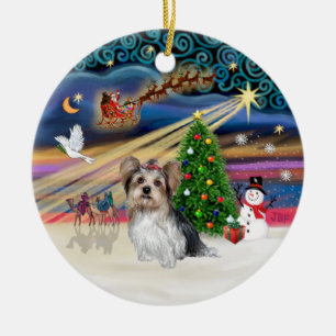 Kerstmagie - Yorkie (Biewer) Keramisch Ornament