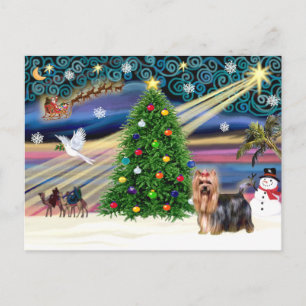 Kerstmagie Yorkshire Terrier #9 Feestdagenkaart