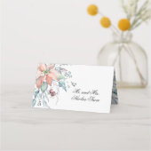 Kerstmagisch | Waterverf Poinsettia Wedding Plaatskaartje (Achterkant)