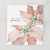 Kerstmagisch |Waterverf Poinsettia Wedding Plaatskaartje (Buitenkant ongevouwen)