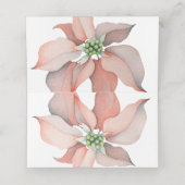 Kerstmagisch |Waterverf Poinsettia Wedding Plaatskaartje (Binnenkant ongevouwen)