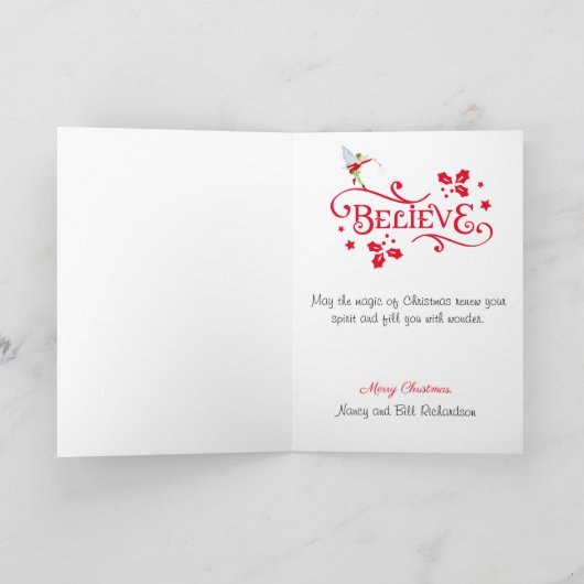 Kerstmagische Elves voegen uw handtekening en datu Feestdagen Kaart (Binnen)