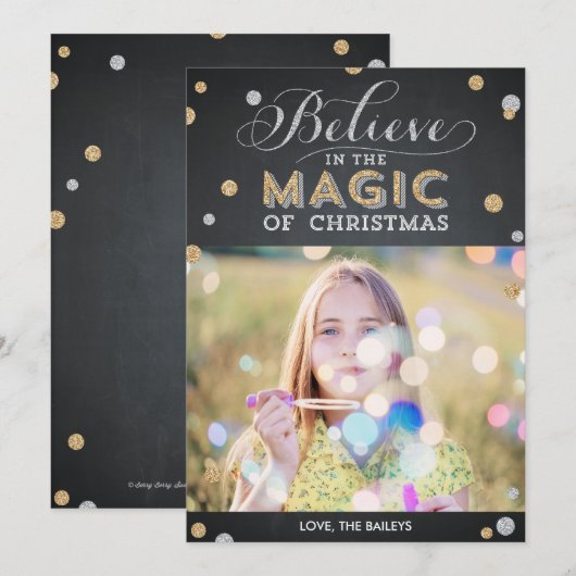 Kerstmagische feestdagen - Kaarten voor kerstfoto' (Voorkant / Achterkant)