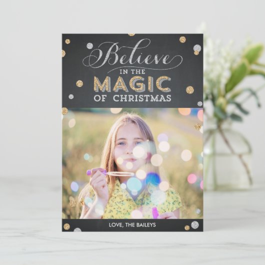 Kerstmagische feestdagen - Kaarten voor kerstfoto' (Staand voorkant)