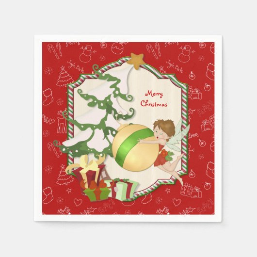 Kerstmagische feestdagen servet (Voorkant)