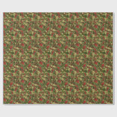 kerstmagische Floral Cadeaupapier (Vlak)