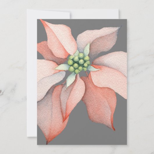Kerstmagische/ Poinsettia Bloem/ Grijze bruiloft Aankondiging (Achterkant)