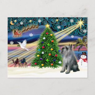 Kerstmagische Schnauzer (P-S Giant) Feestdagenkaart