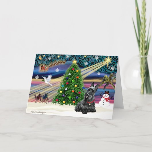 KerstMagische Schotse Terrier 2B Feestdagen Kaart (Voorkant)