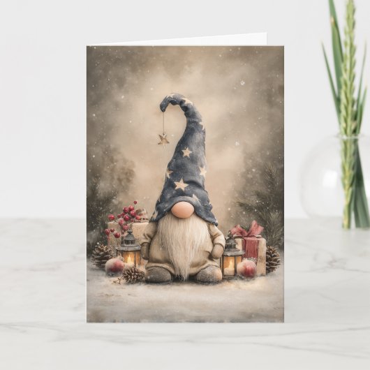 Kerstmagne Kabouter Feestdagen Kaart (Voorkant)