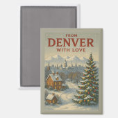 Kerstmagneet 'From Denver With Love' Magneet (Voorkant / Achterkant)