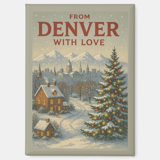 Kerstmagneet 'From Denver With Love' Magneet (Voorkant)