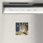 Kerstmagneet - Kat / Keuken Magneet (Insitu (Vaatwasser))