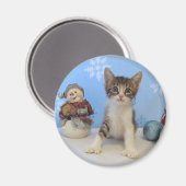 Kerstmagneet - Kat / Keuken Magneet (Voorkant / Achterkant)