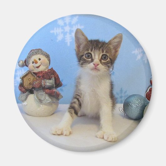 Kerstmagneet - Kat / Keuken Magneet (Voorkant)