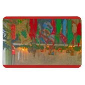 Kerstmagneet- Kousen opgehangen door de schoorstee Magneet (Horizontaal)