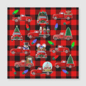 Kerstmagneet Little Red Truck Magnetische Uitnodiging (Voorkant)