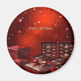 Kerstmagneet met Chocolade Snoepgoed Magneet