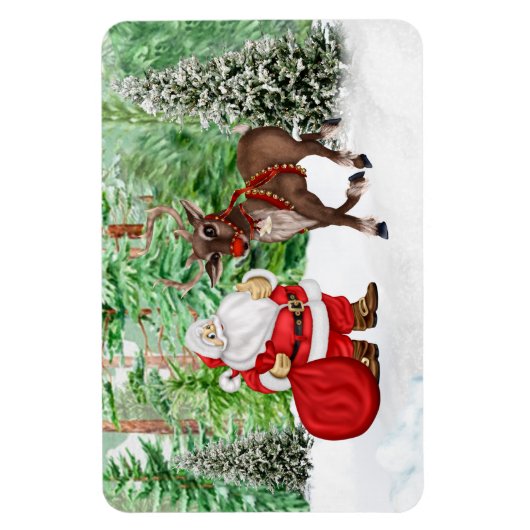 Kerstmagneet met kerstman en kerstman magneet (Verticaal)