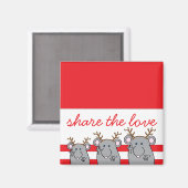 Kerstmagneet Square Merry Christmouse Magneet (Voorkant / Achterkant)