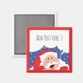 Kerstmagneet Square Santa Says Magneet (Voorkant / Achterkant)