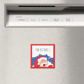 Kerstmagneet Square Santa Says Magneet (Insitu (Vaatwasser))