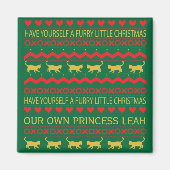 Kerstmagneet, vierkant, KLEINE CHRISTMAS/CAT Magneet (Voorkant)