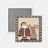 Kerstmagneet voor Kerstman en rendier Magneet (Voorkant / Achterkant)