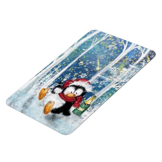KerstMagnet Happy Penguin - Fun Magneet (Linkerzijde)