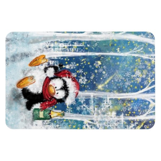 KerstMagnet Happy Penguin - Fun Magneet (Horizontaal)