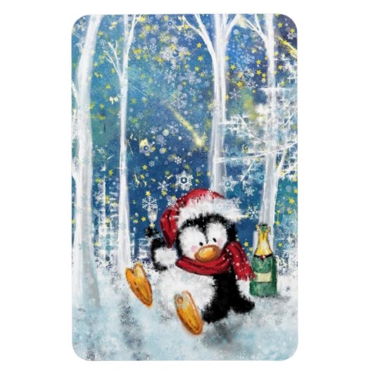 KerstMagnet Happy Penguin - Fun Magneet (Verticaal)