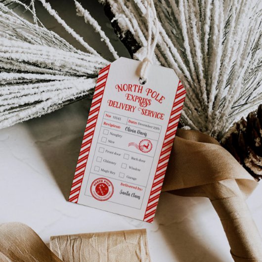 Kerstmail van de Kerstman Noordpool Levering Cadeaulabel