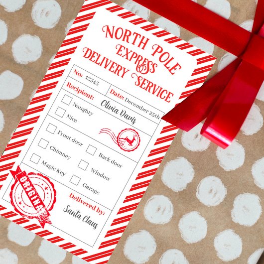 Kerstmail van de Kerstman Noordpool Verzending Rechthoekige Sticker