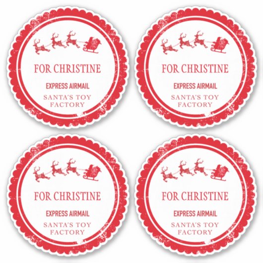 Kerstmail van de Kerstman Noordpoolbezorging Sticker (Voorkant)