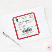 Kerstmail van Santa North Pole Levering, Vierkante Sticker (Envelop)