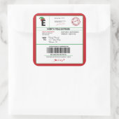 Kerstmail van Santa North Pole Levering, Vierkante Sticker (Tas)
