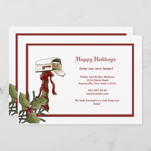 Kerstmailbox Verschuivende aankondiging (Voorkant / Achterkant)