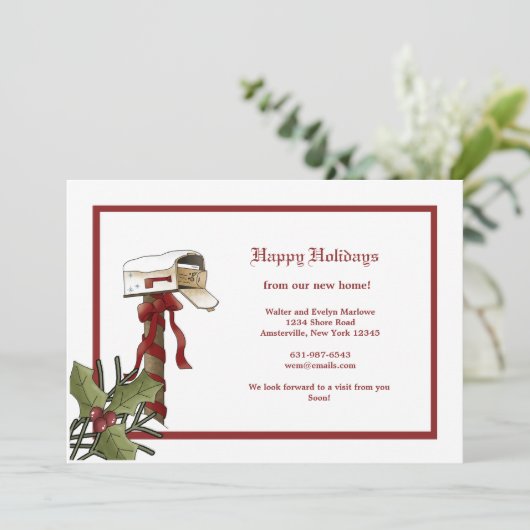 Kerstmailbox Verschuivende aankondiging (Staand voorkant)