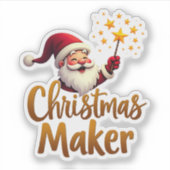 Kerstmaker Sinterklaas Sticker (Voorkant)