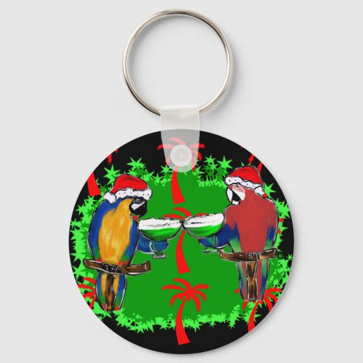 KERSTMALPARAKIETEN SLEUTELHANGER (Voorkant)