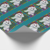 KerstMaltees Cadeaupapier (Hoek)