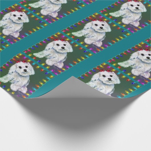 KerstMaltees Cadeaupapier (Hoek)