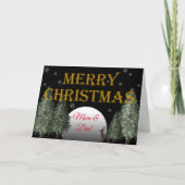 Kerstmam Papa Moonlit Deer Traditioneel Feestdagen Kaart (Voorkant)